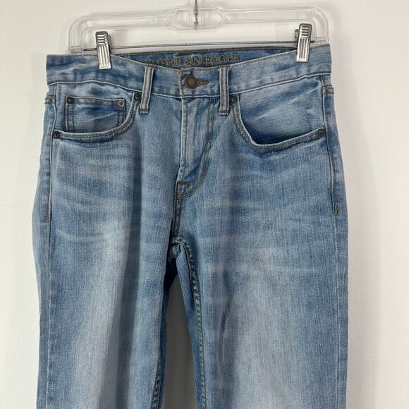 American Eagle Core Flex Jeans‎ Mens 28x30 Light Wash Stretch Comfort Denim Blue - Picture 4 of 8